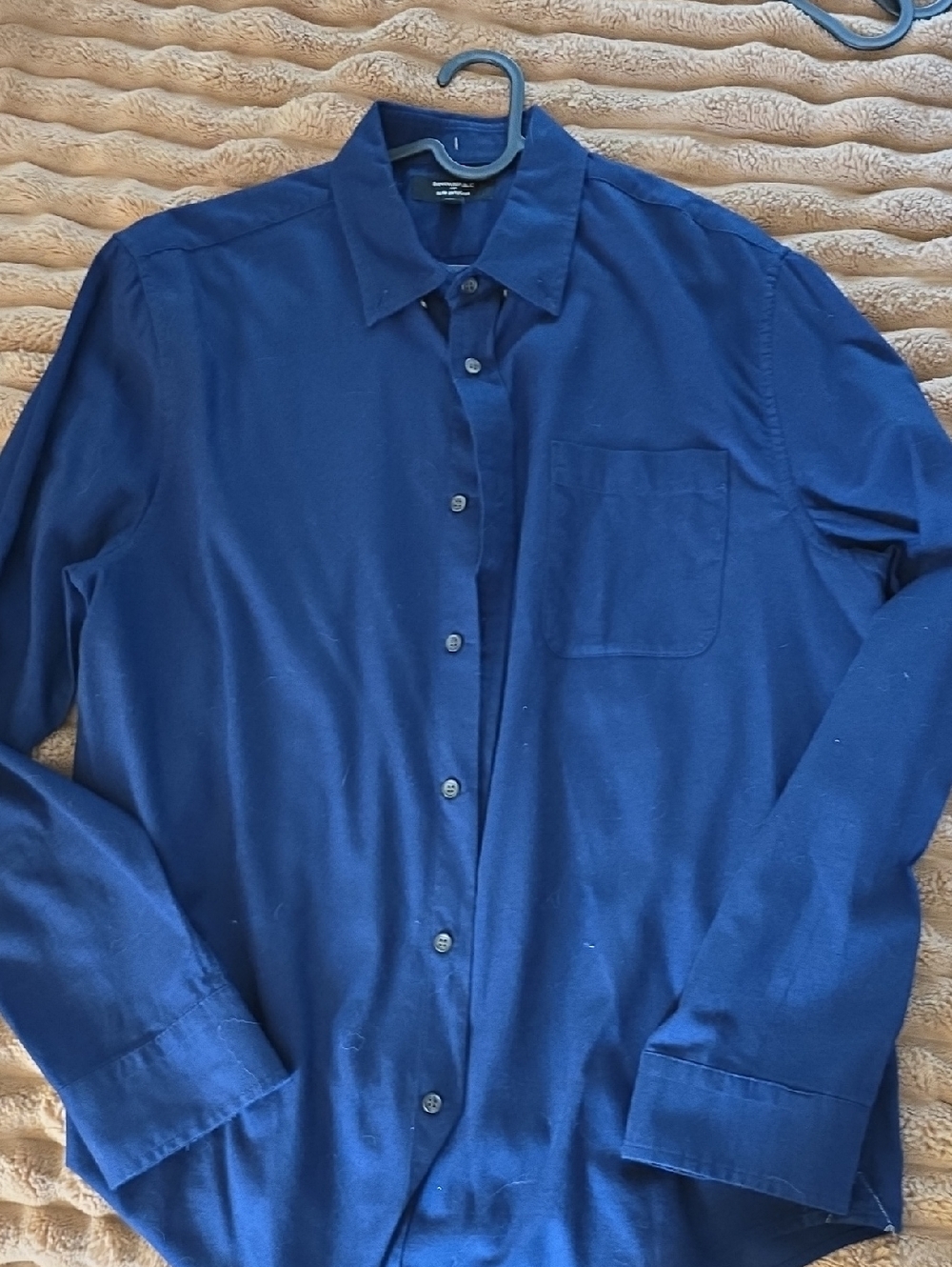 Banana Republic Navy Slim Fit Untucked Shirt